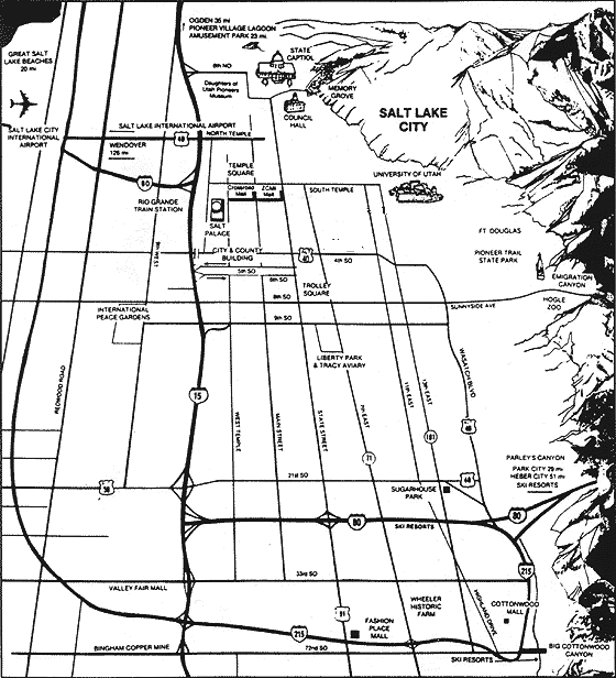 map salt lake city airport to university guest house